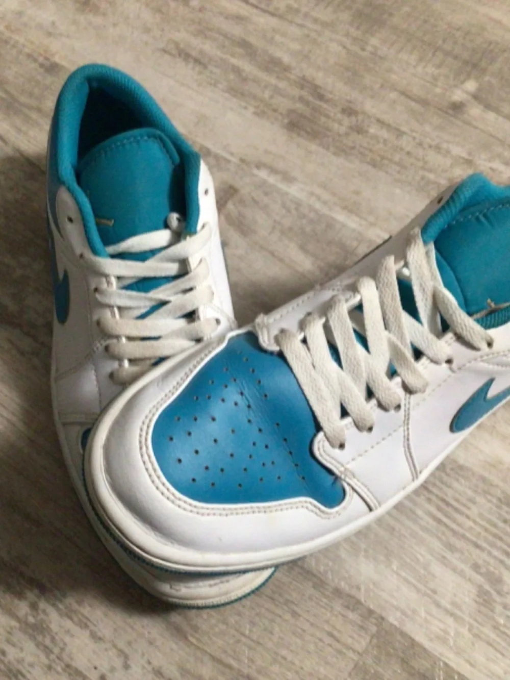 Aqua and White Jordan 1